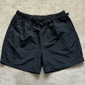 Mens NIKE ACG Shorts Black Trail 6” Outdoor Belted Nylon Size XL Pockets Vintage